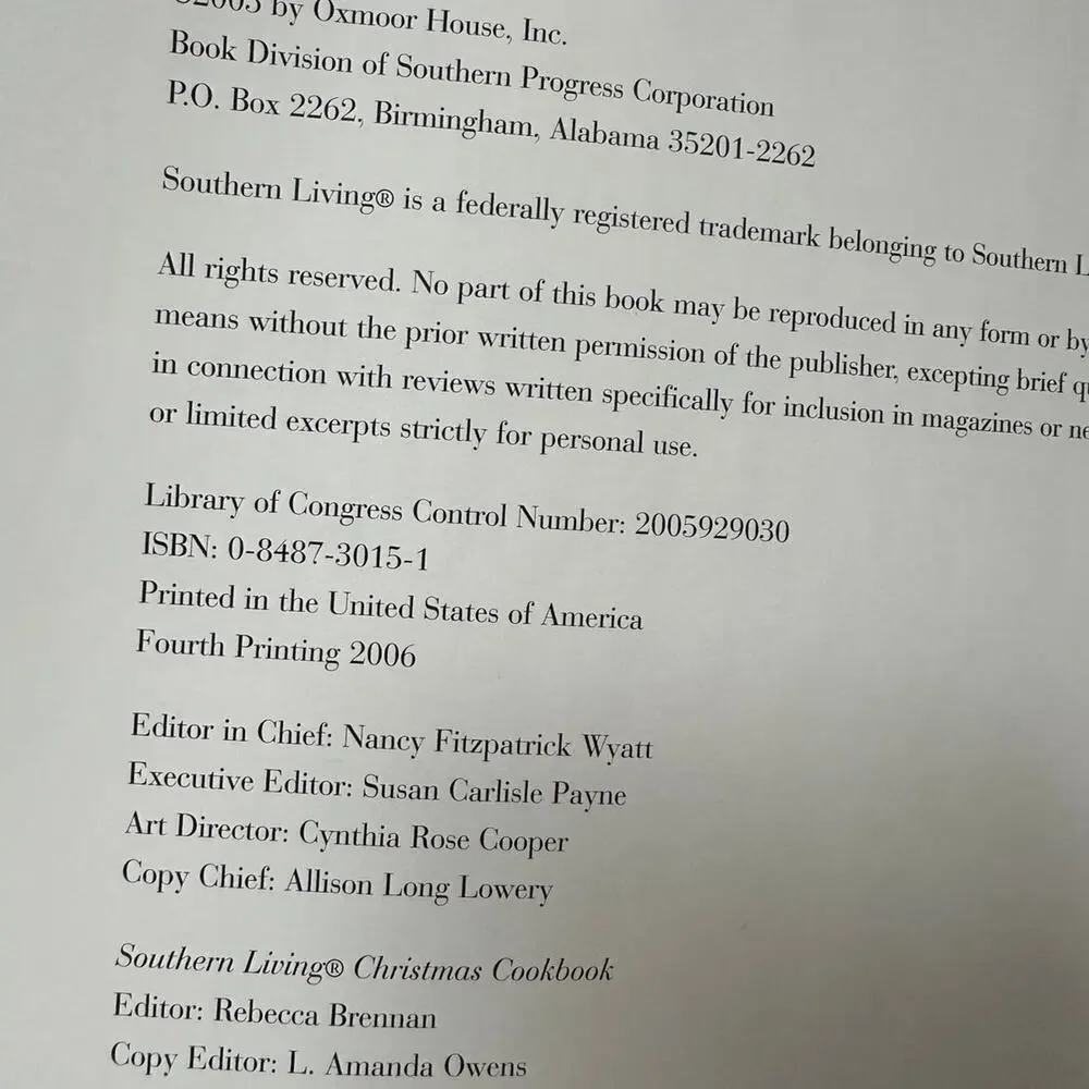 Southern Living‎ Christmas Cookbook by Oxmoor house 2005